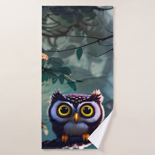 Cute Uil Bad Handdoek (Badhanddoek)