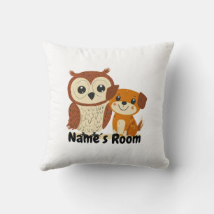 Cute Uil en Puppys Kussen voor Kinderkamer Decorat