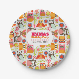 Cute Uil Verjaardagsuitnodiging Hoot Hooray Verjaa Papieren Bordje