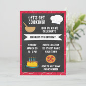 Cute uitnodiging kookfeestje (Staand voorkant)