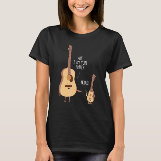 Cute Uke Ik ben je vader Ukulele Guitar Music T-shirt (Voorkant)