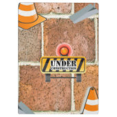 Cute Under Construction Clipboard Klembord (Achterkant)