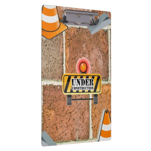 Cute Under Construction Clipboard Klembord (Rechts)
