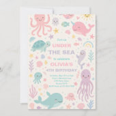 Cute Under the Sea Anniversaire Fête Invitation (Devant)
