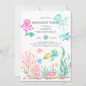 Cute Under the Sea Anniversaire Invitation (Devant)