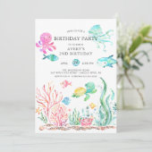 Cute Under the Sea Anniversaire Invitation (Debout devant)