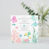 Cute Under the Sea Anniversaire Invitation (Debout devant)