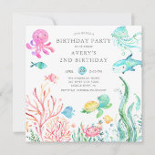 Cute Under the Sea Anniversaire Invitation (Devant)