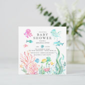 Cute Under the Sea Baby shower Invitation (Debout devant)