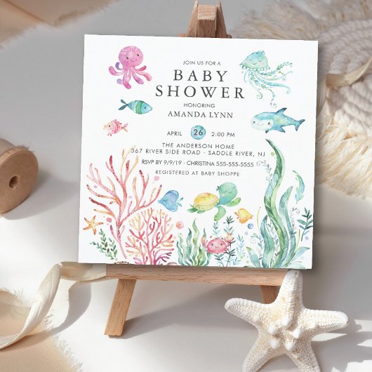 Cute Under the Sea Baby shower Invitation