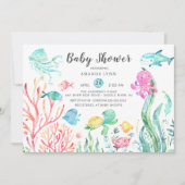 Cute Under the Sea Baby shower Invitation (Devant)