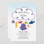 Cute Under the Sea Baby Shower Invitations (Devant / Derrière)