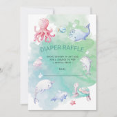 Cute Under the Sea Diaper Raffle Ticket Invitation (Devant)