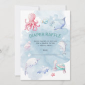 Cute Under the Sea Diaper Raffle Ticket Invitation (Devant)