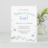 Cute Under the Sea Fish Invitation Anniversaire (Debout devant)