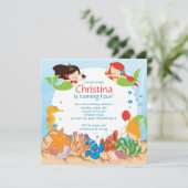 Cute Under the Sea Mermaid Invitation Anniversaire (Debout devant)