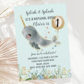 Cute Under the Sea Narwhal Invitation d'anniversai