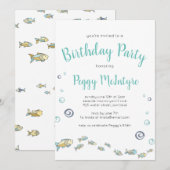 Cute Under the Sea Nautical Birthday Invitation (Devant / Derrière)