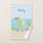 Cute Under the Sea Nom de la salle de bain de l'en (Serviette à main)