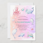 Cute Under the Sea Watercolor Invitation Anniversa (Devant)