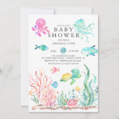 Cute under the Zee Baby shower Invitation Kaart (Voorkant)