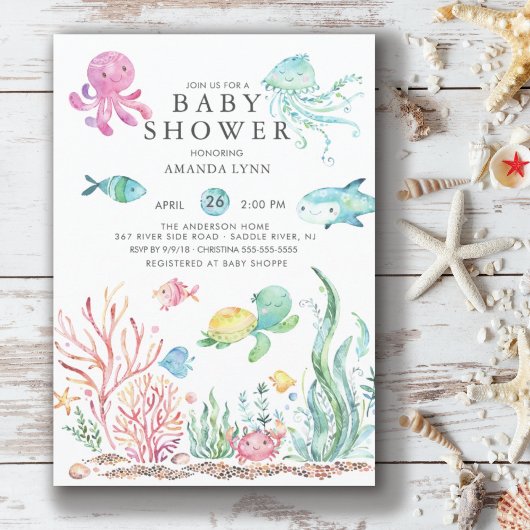 Cute under the Zee Baby shower Invitation Kaart