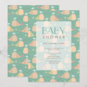 Cute under the Zee Baby shower Invite Kaart (Voorkant / Achterkant)