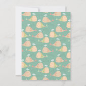 Cute under the Zee Baby shower Invite Kaart (Achterkant)