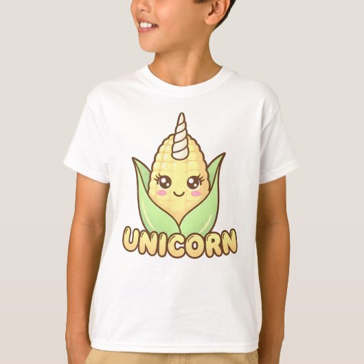 Cute Uni-Corn Pun Kawaii Kids T-Shirt (Devant)