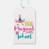Cute Unicorn 100 magische schooldagen Cadeaulabel (Voorkant)