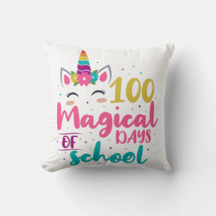 Cute Unicorn 100 magische schooldagen Kussen