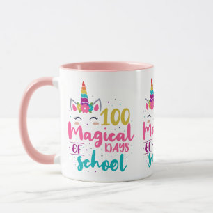 Cute Unicorn 100 magische schooldagen Mok