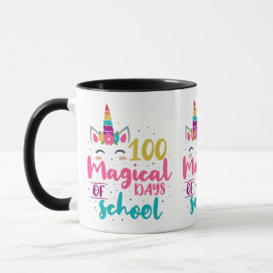 Cute Unicorn 100 magische schooldagen Mok