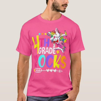 Cute Unicorn 4e grade Rocks Funny First Day Back T-shirt