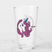 Cute Unicorn, aangepast naamglas Glas (Achterkant)