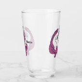 Cute Unicorn, aangepast naamglas Glas (Links)