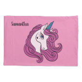 Cute Unicorn, aangepaste naam en kleurloodkussen Kussensloop (Achterkant)