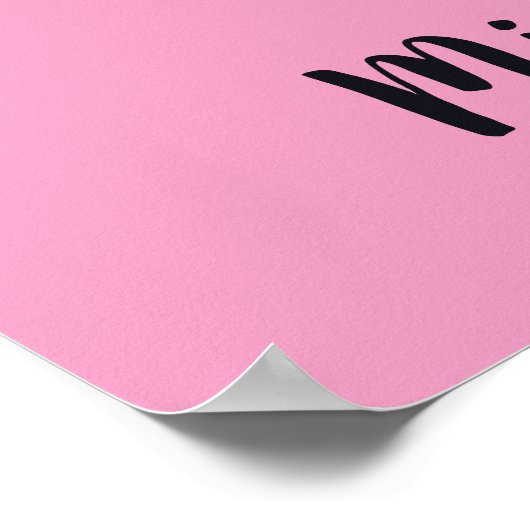 Cute Unicorn, aangepaste naam en poster kleur (Hoek)