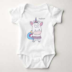 Cute Unicorn aangepaste naam kinderen kleding Romper
