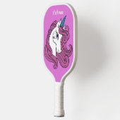 Cute Unicorn, aangepaste naam Pickleball Paddle (Links)
