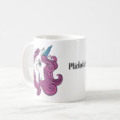 Cute Unicorn aangepaste name mokken (Voorkant links)