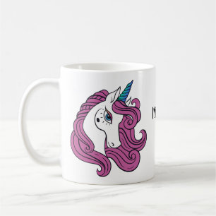 Cute Unicorn aangepaste name mokken