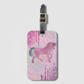 Cute Unicorn Animal Print Drives monogram Bagagelabel (Voorkant (verticaal))
