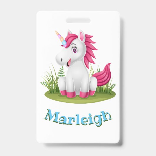 Cute Unicorn Anniversaire Badge Party Favoriser (Front)