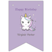Cute Unicorn Anniversaire Drapeaux de Bunthday (Troisième drapeau)