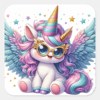 Cute Unicorn avec Sticker Stars