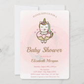 Cute Unicorn, Baby shower de Donut Invitation (Devant)