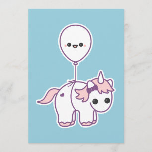 Cute Unicorn Baby Shower Invitations Kaart
