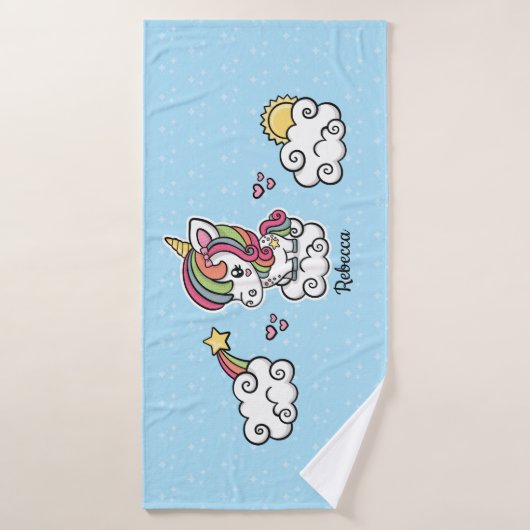 Cute Unicorn Badhanddoek (Badhanddoek)