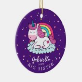 Cute Unicorn Big Soeur Ornement de Noël (Droite)